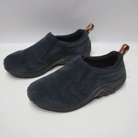 Merrell Jungle Moc Slip-On Shoe Midnight Black Dark Gray Suede Men Size 9W Wide - Picture 1 of 14